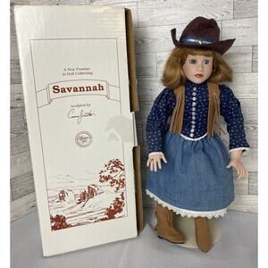 1993 Savannah Cowgirl Doll 16” Connie Johnson The Hamilton Collection Vintage